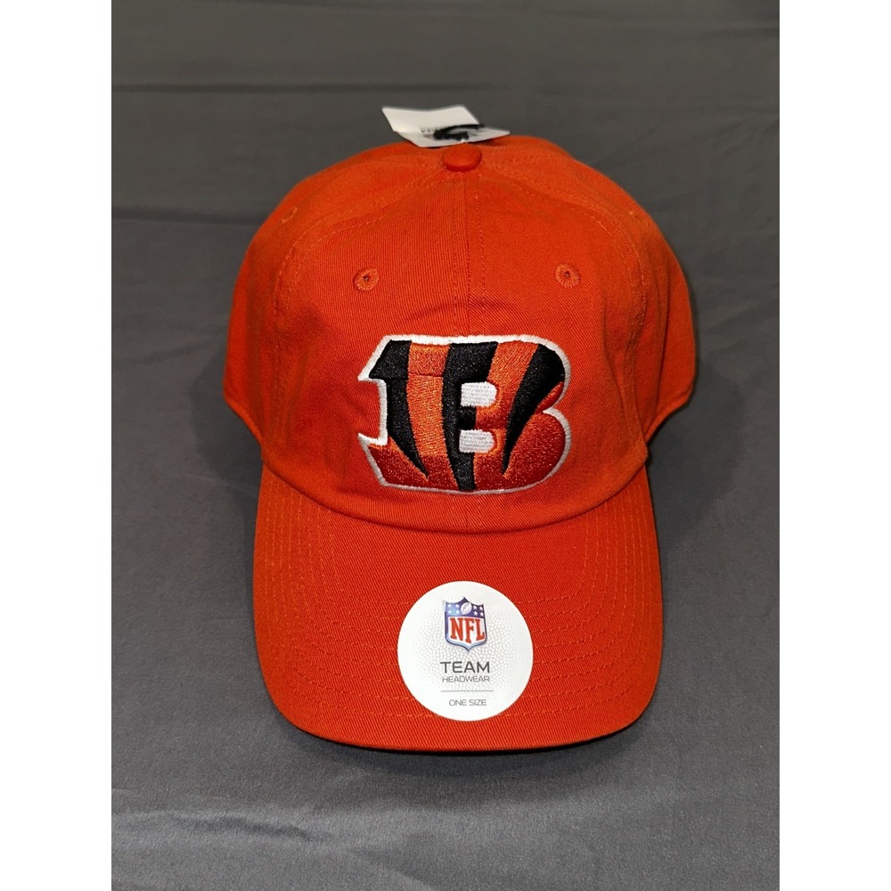 NFL Cincinnati Bengals Orange Adjustable Strapback Hat Team Headwear‎ NWT